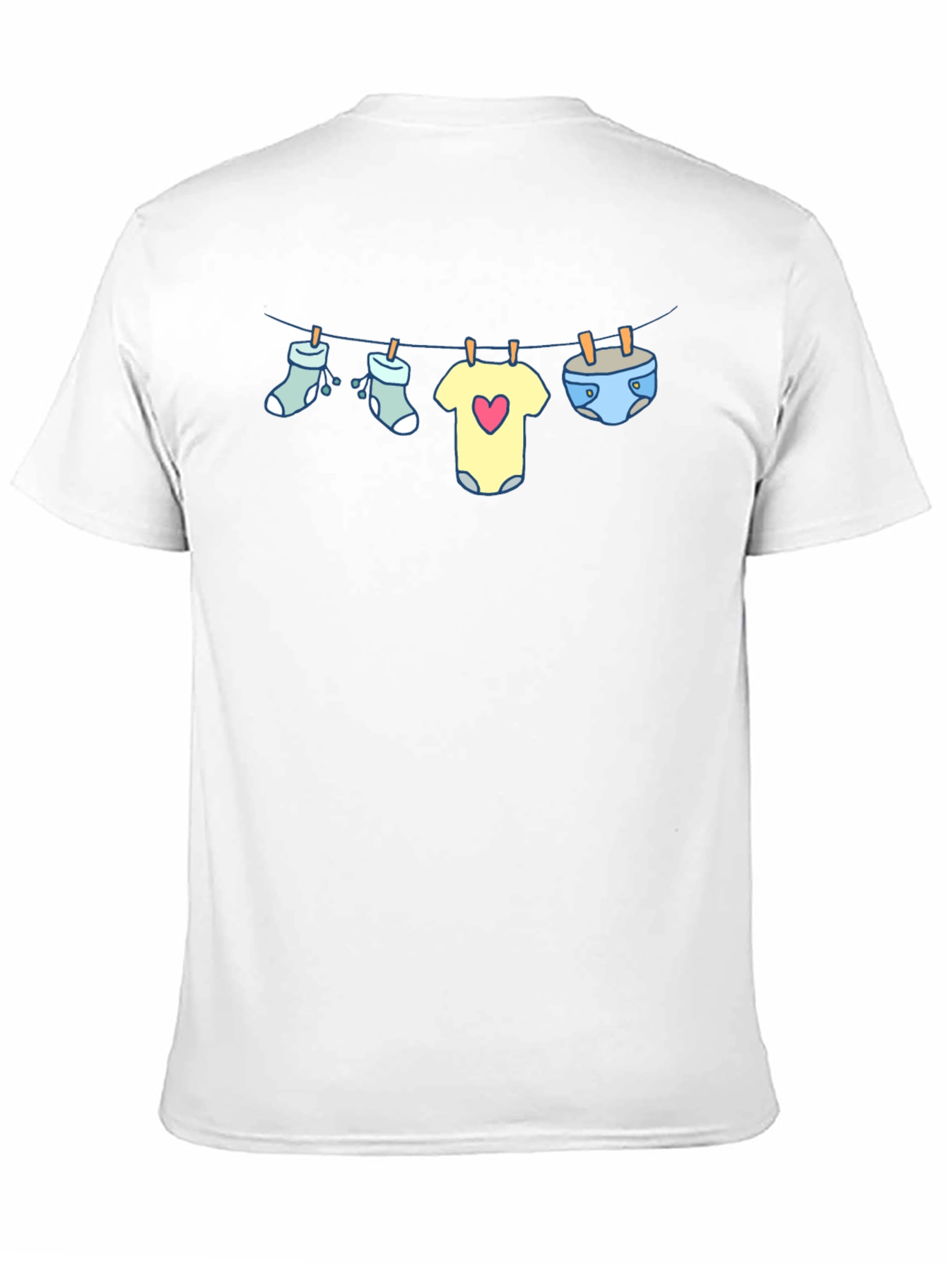 Baby Clothesline Graphic Tee - Soft Black T-Shirt