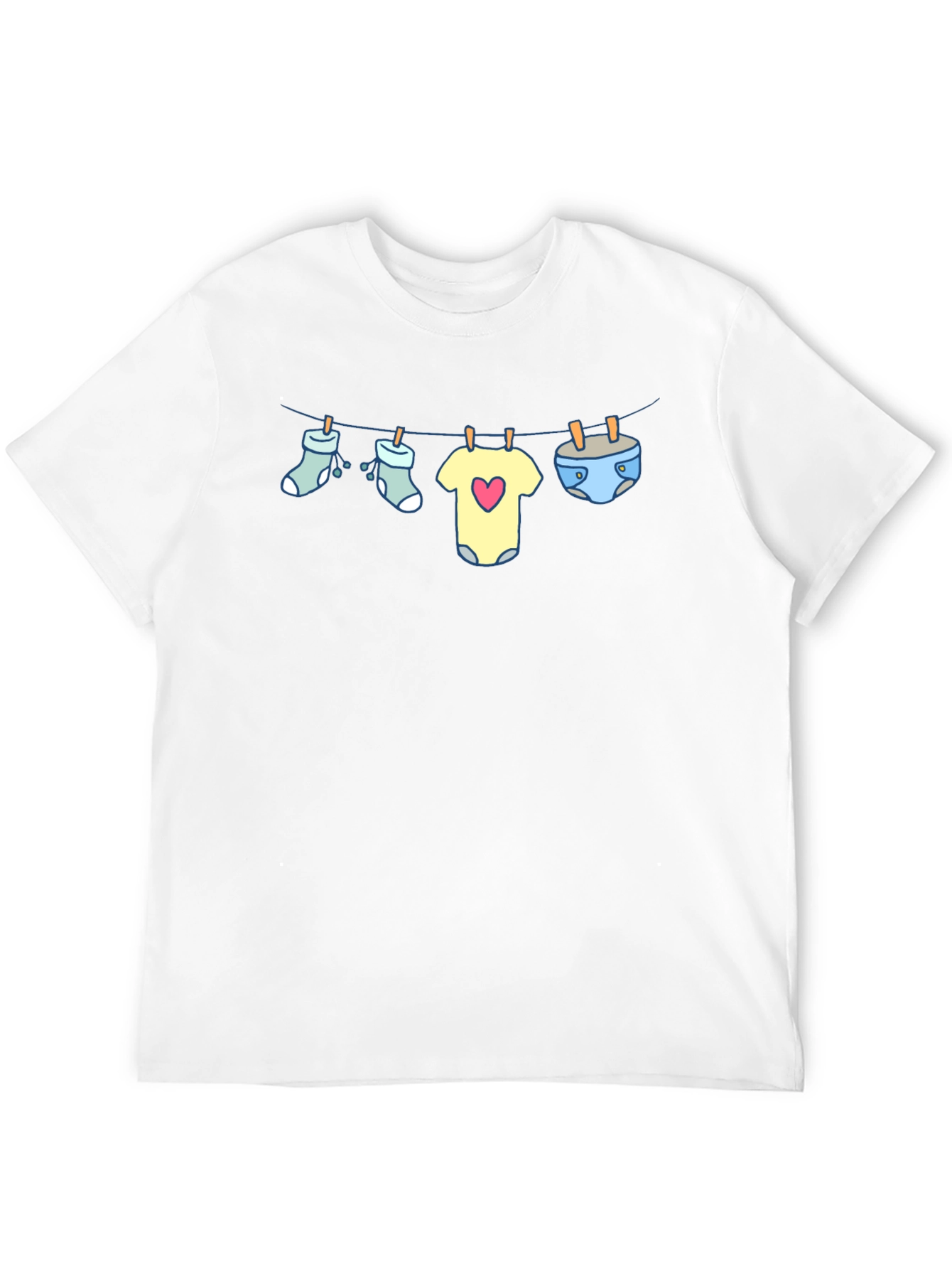 Baby Clothesline Graphic Tee - Soft Black T-Shirt