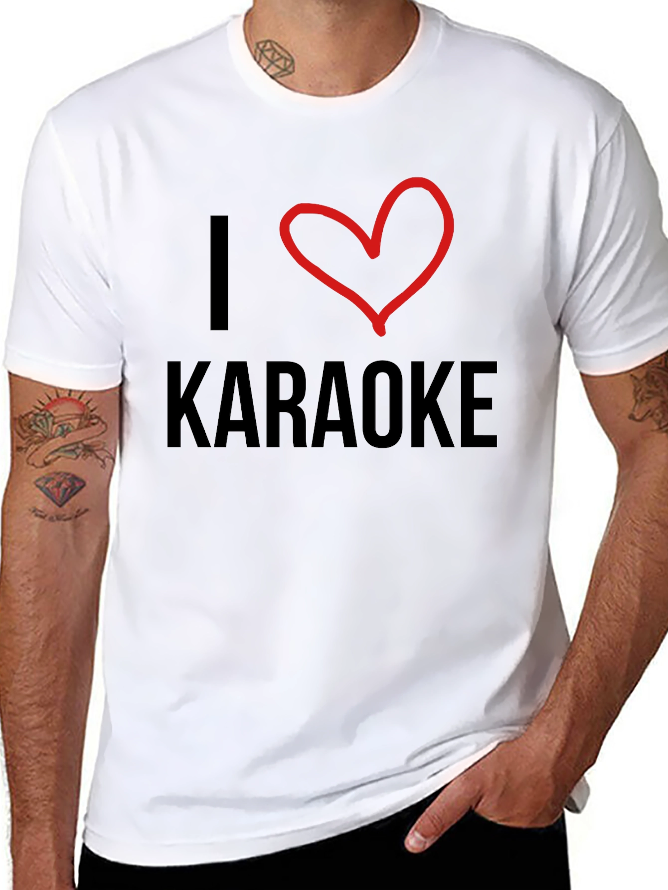 I Heart Karaoke Black T-Shirt