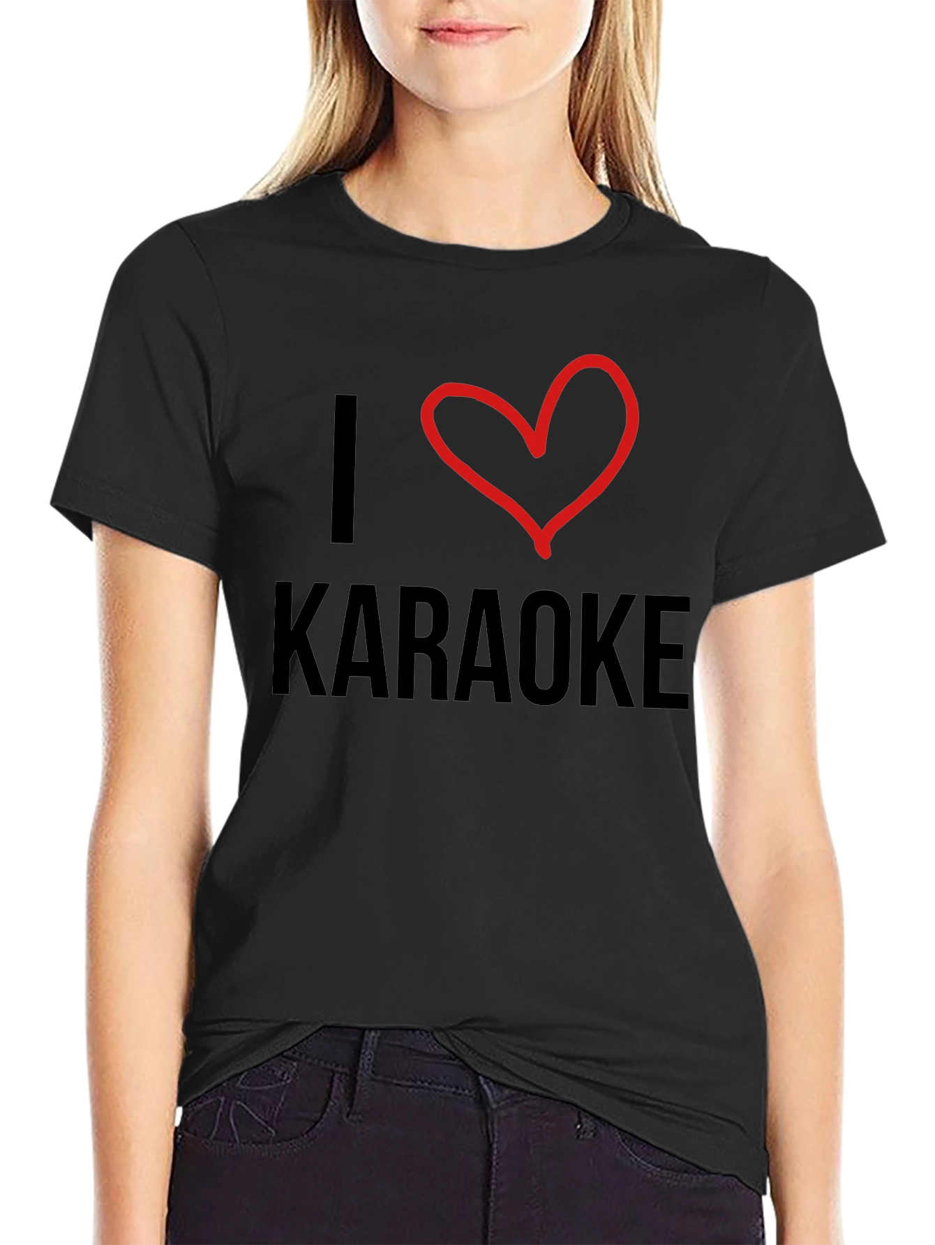 I Heart Karaoke Black T-Shirt