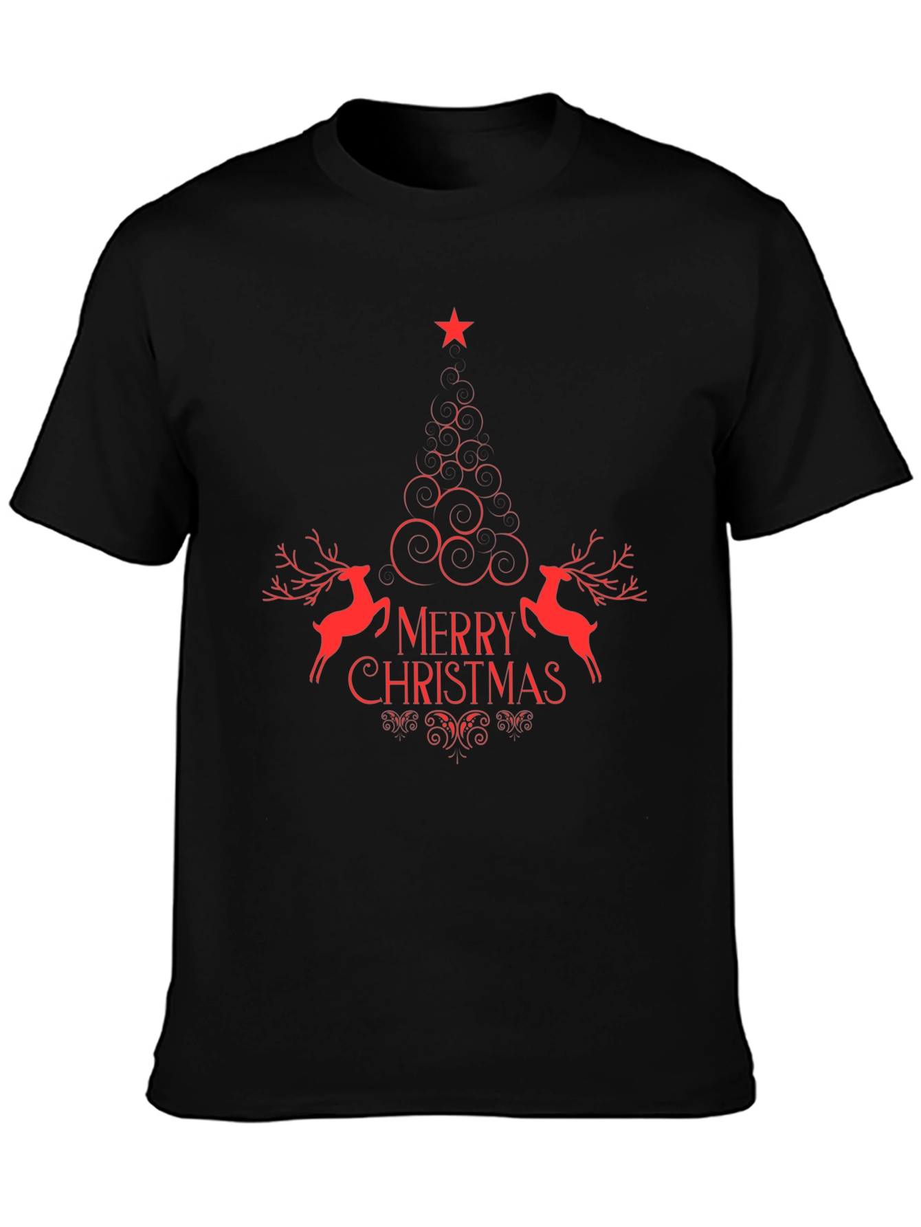 Merry Christmas Graphic Tee - Red Design