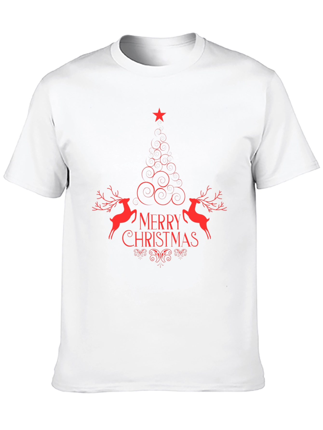 Merry Christmas Graphic Tee - Red Design