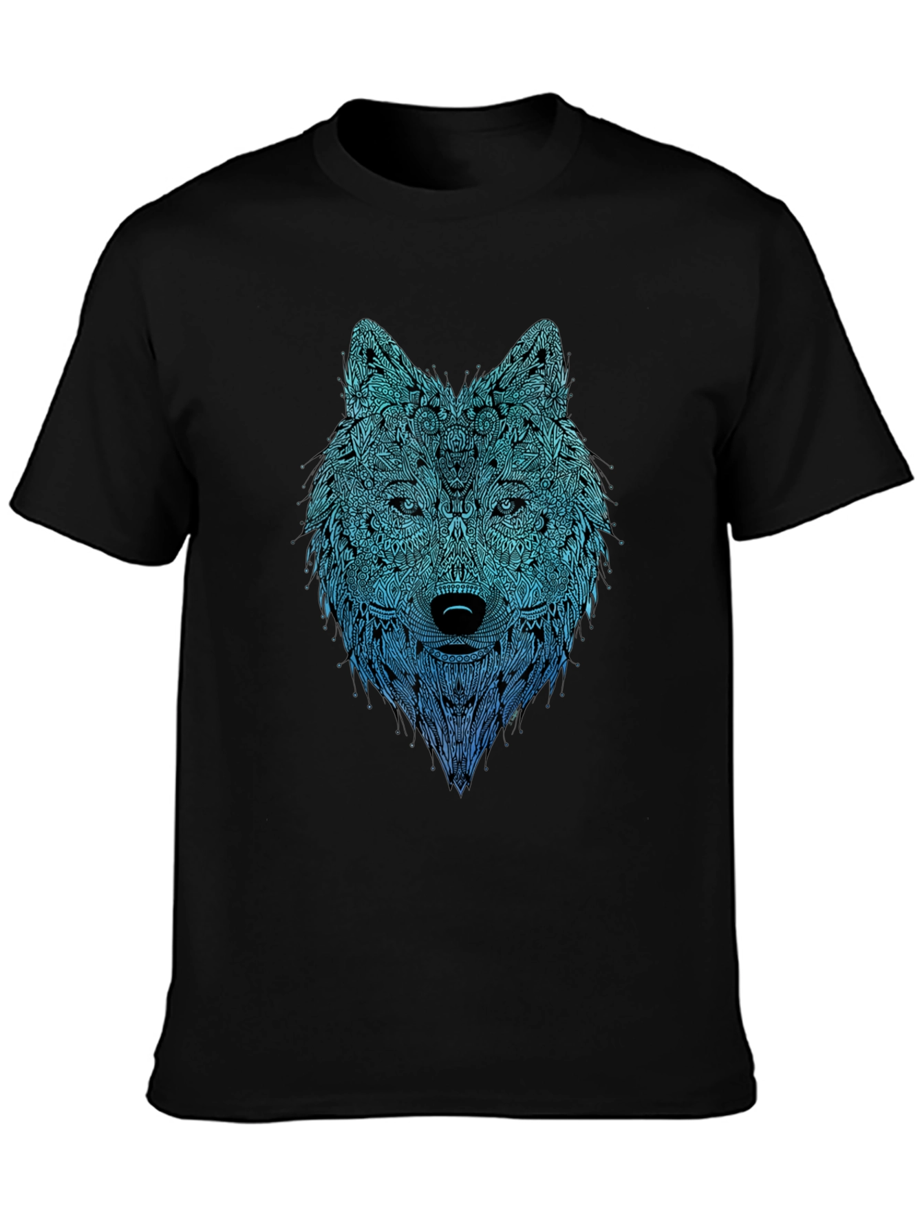 Wolf Graphic Print Black T-Shirt