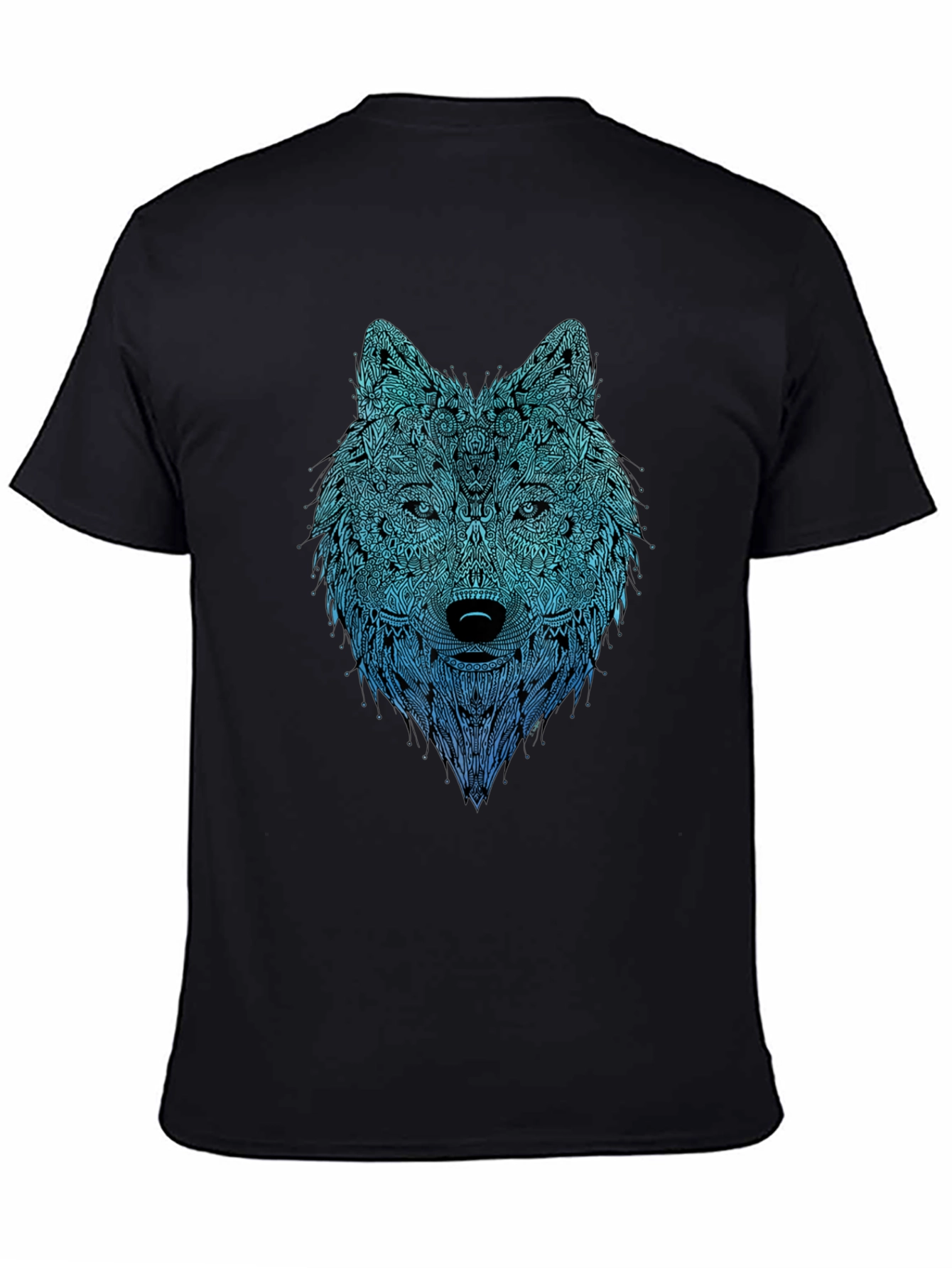 Wolf Graphic Print Black T-Shirt
