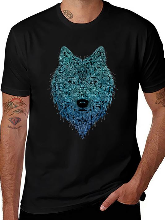 Wolf Graphic Print Black T-Shirt