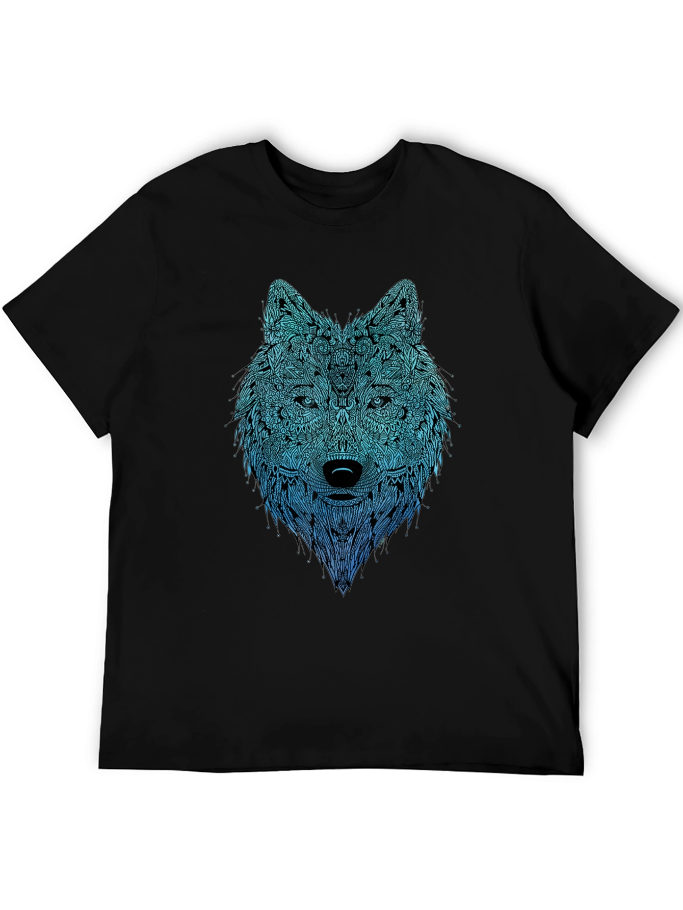 Wolf Graphic Print Black T-Shirt