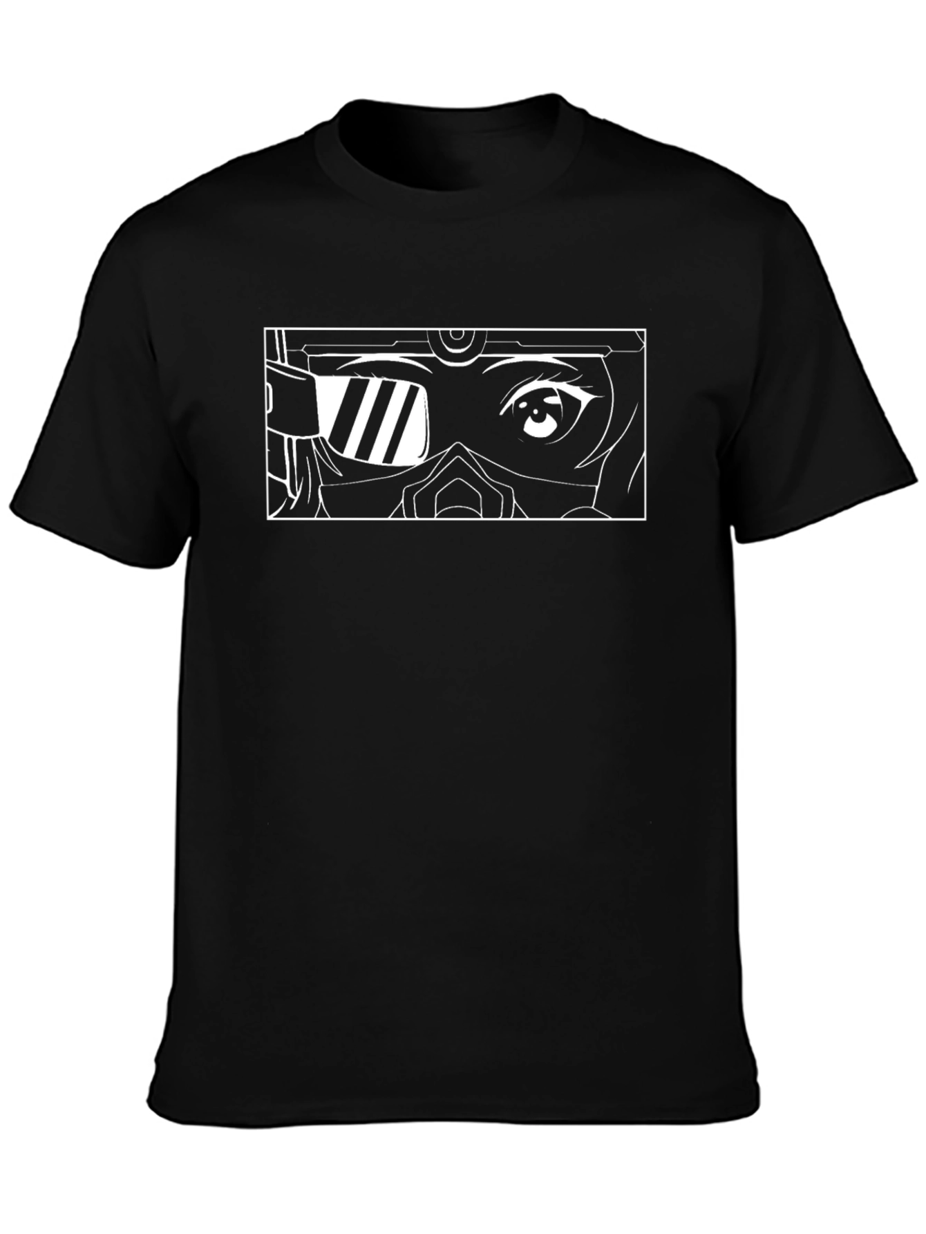 Anime Eyes T-Shirt - Black Cotton Graphic Tee