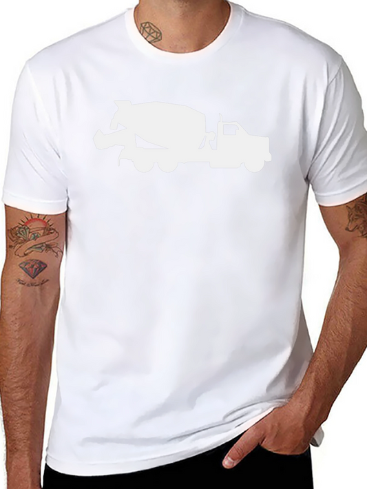 Cement Truck Graphic Tee - Black Cotton Blend
