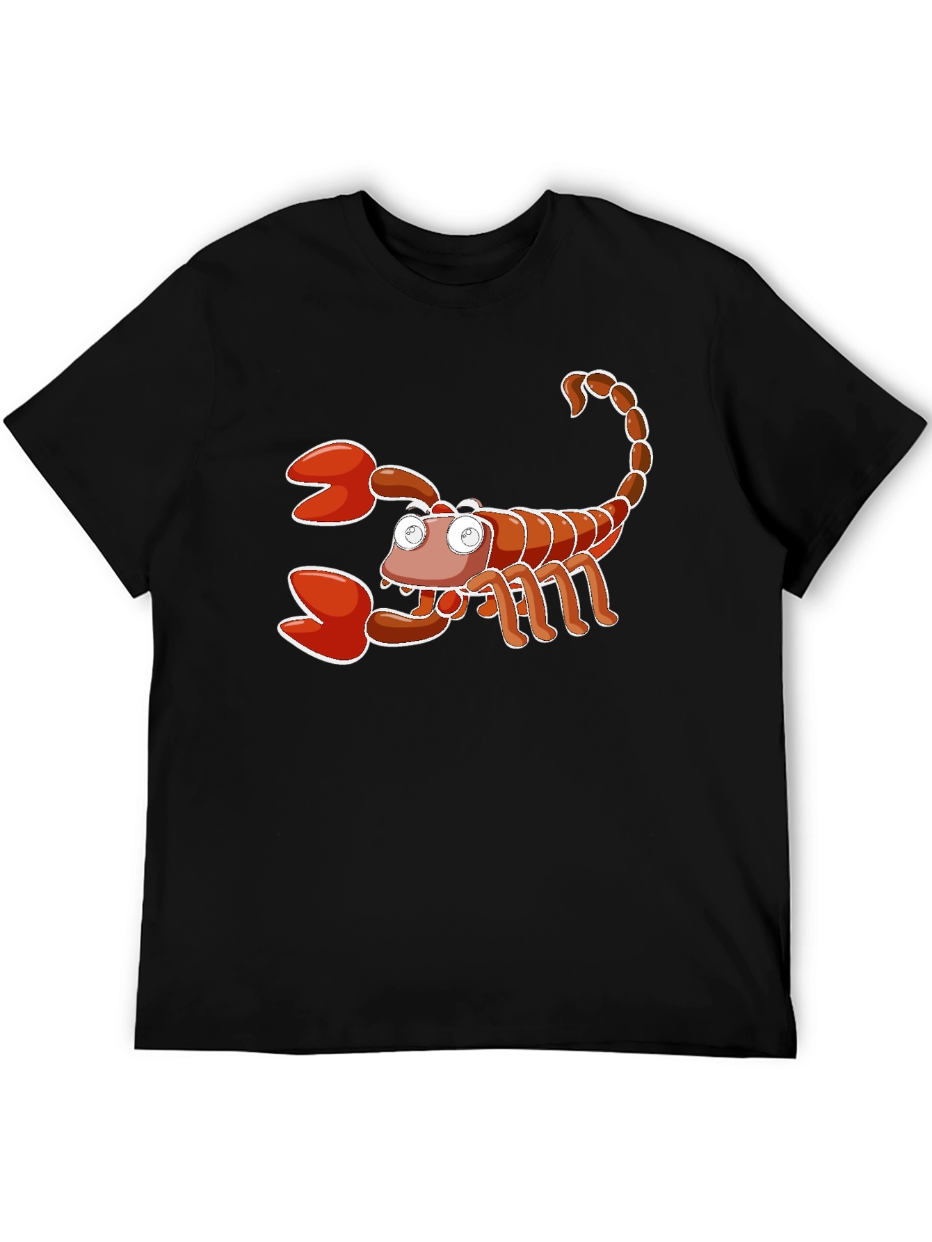 Cartoon Scorpion Graphic T-Shirt - Black