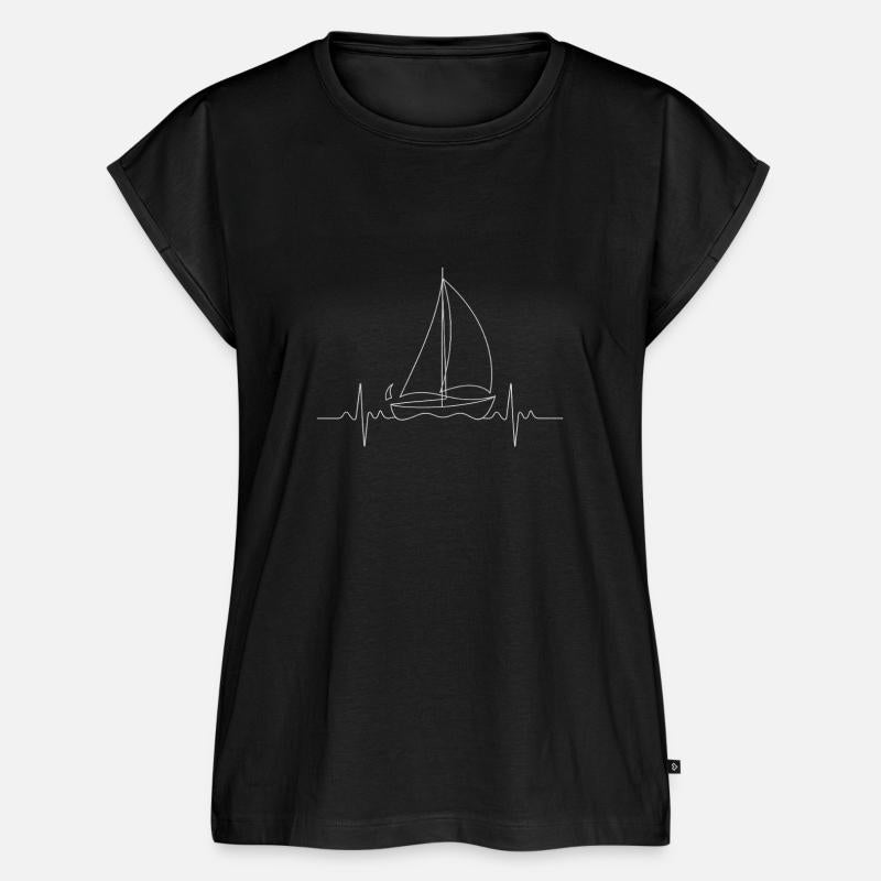 Sailboat Lover Heartbeat EKG Beach Adventure