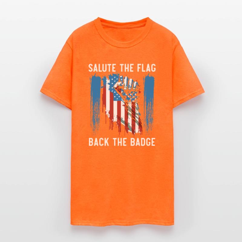 Salute The Flag Back The Badge Cop Law Enforcement