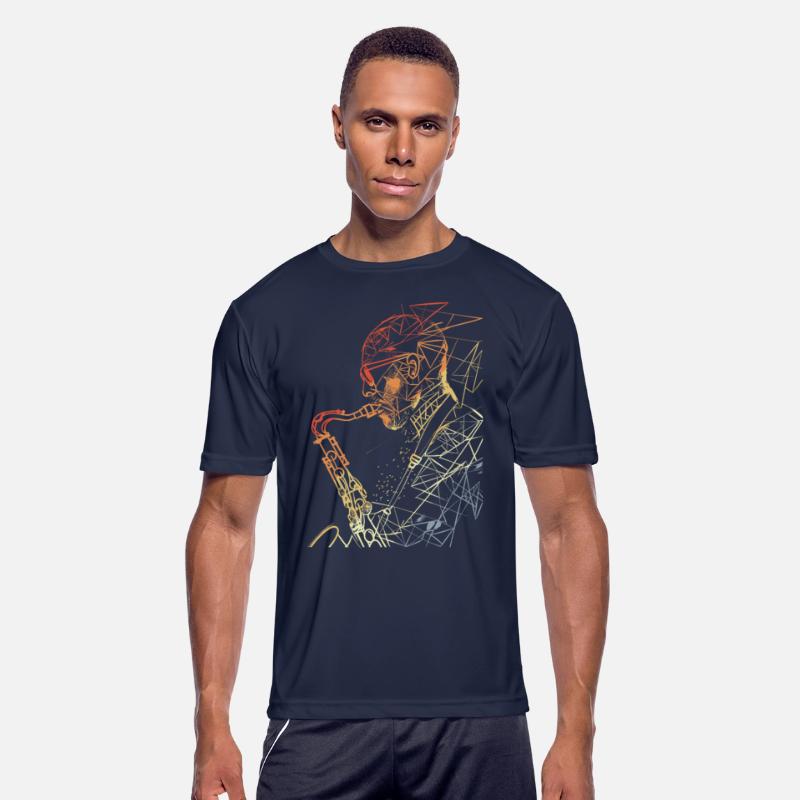Saxophone Guy Line Art Retro Style