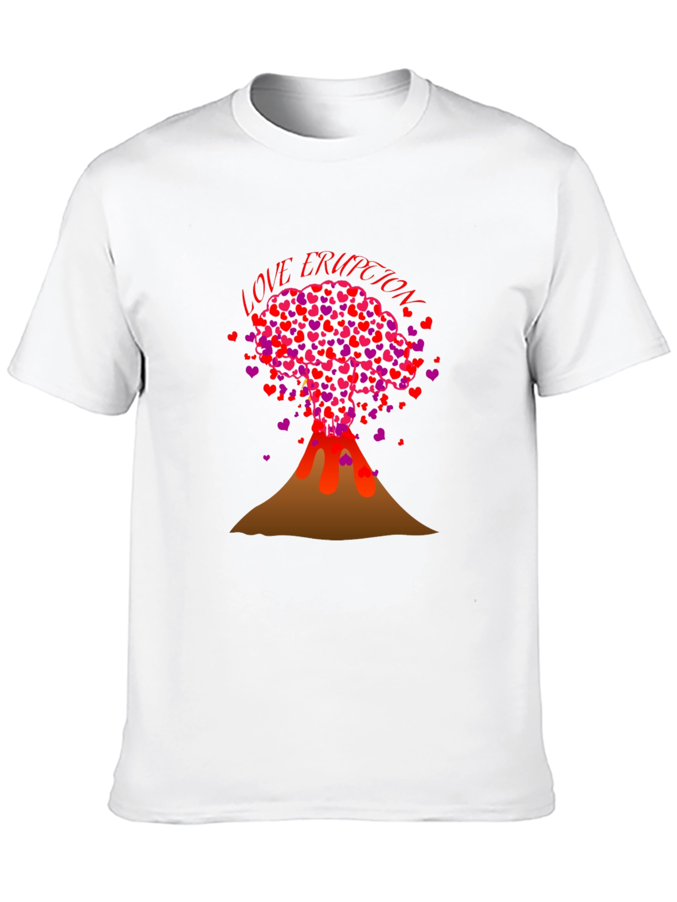 Love Eruption Graphic Tee - Valentines Day Volcano Shirt