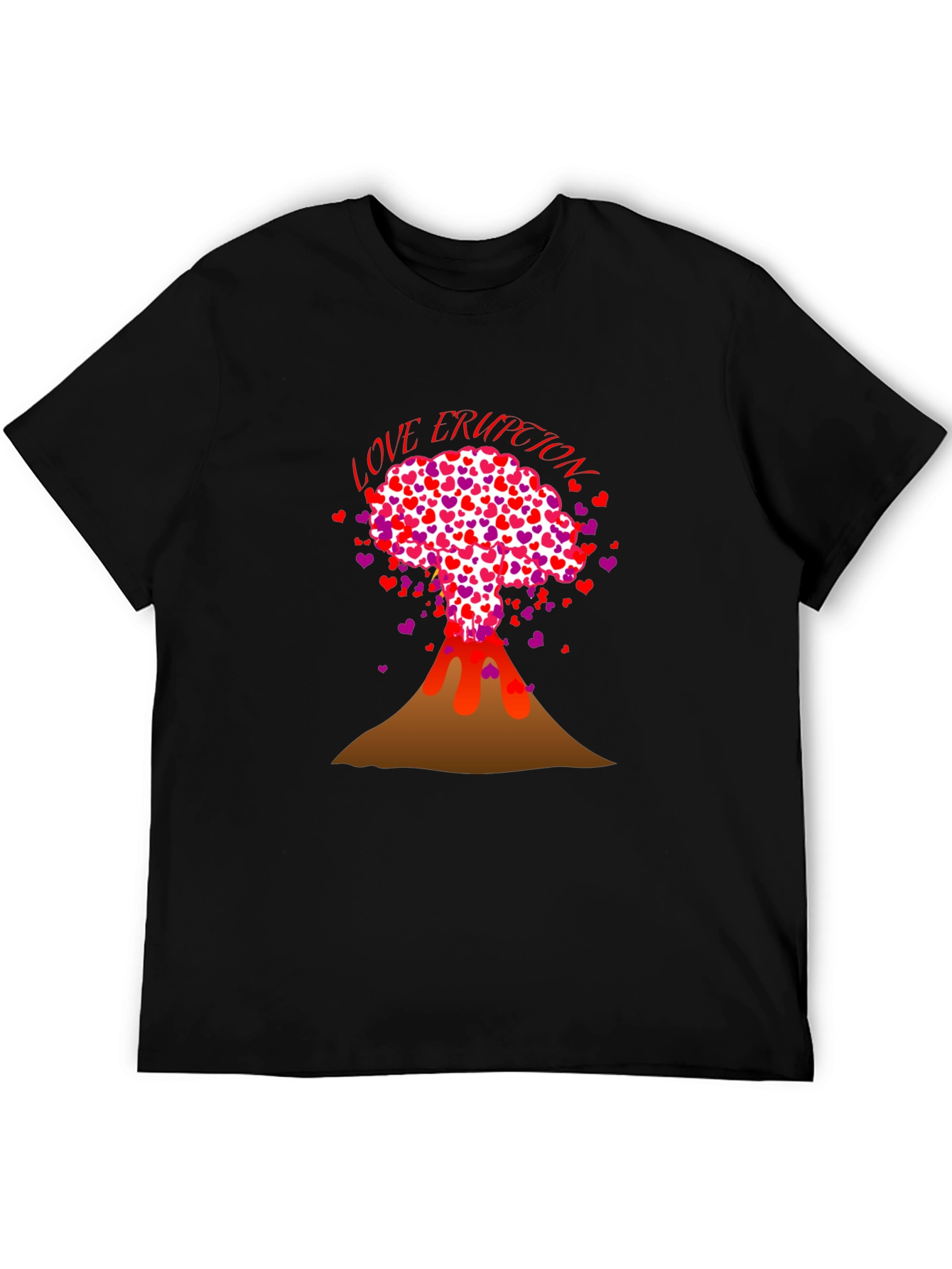 Love Eruption Graphic Tee - Valentines Day Volcano Shirt