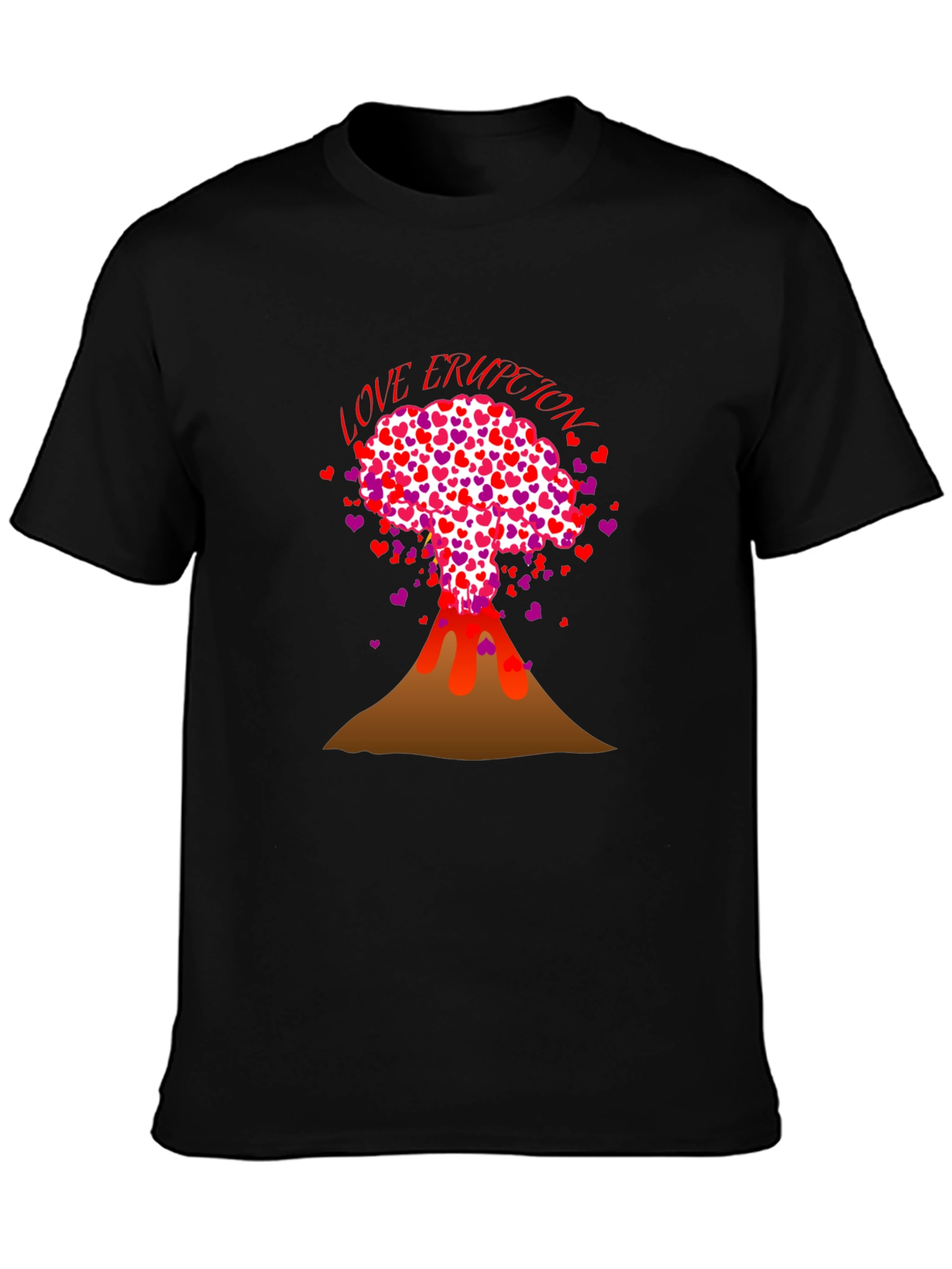 Love Eruption Graphic Tee - Valentines Day Volcano Shirt