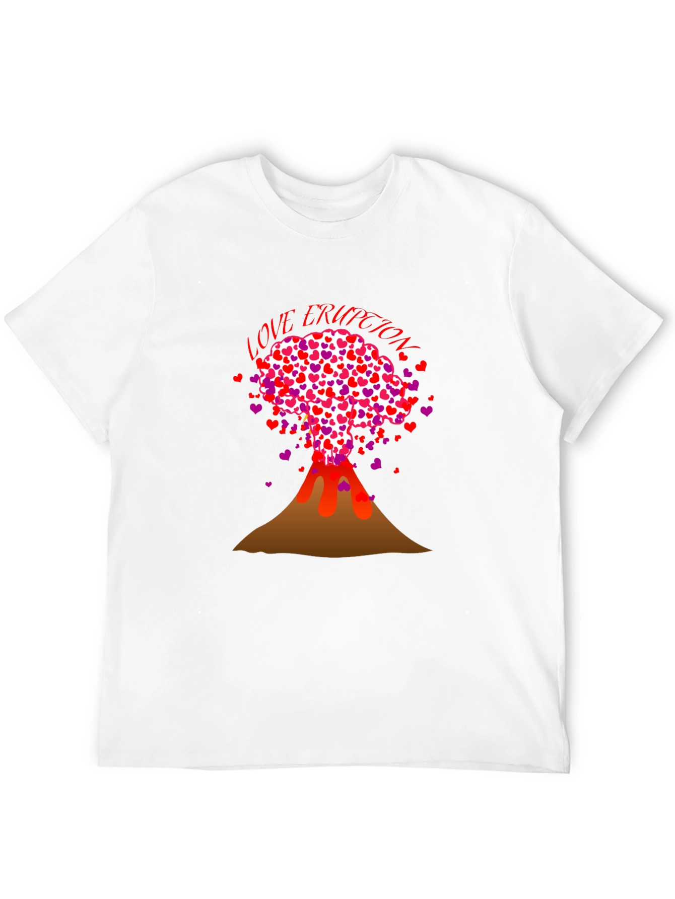 Love Eruption Graphic Tee - Valentines Day Volcano Shirt