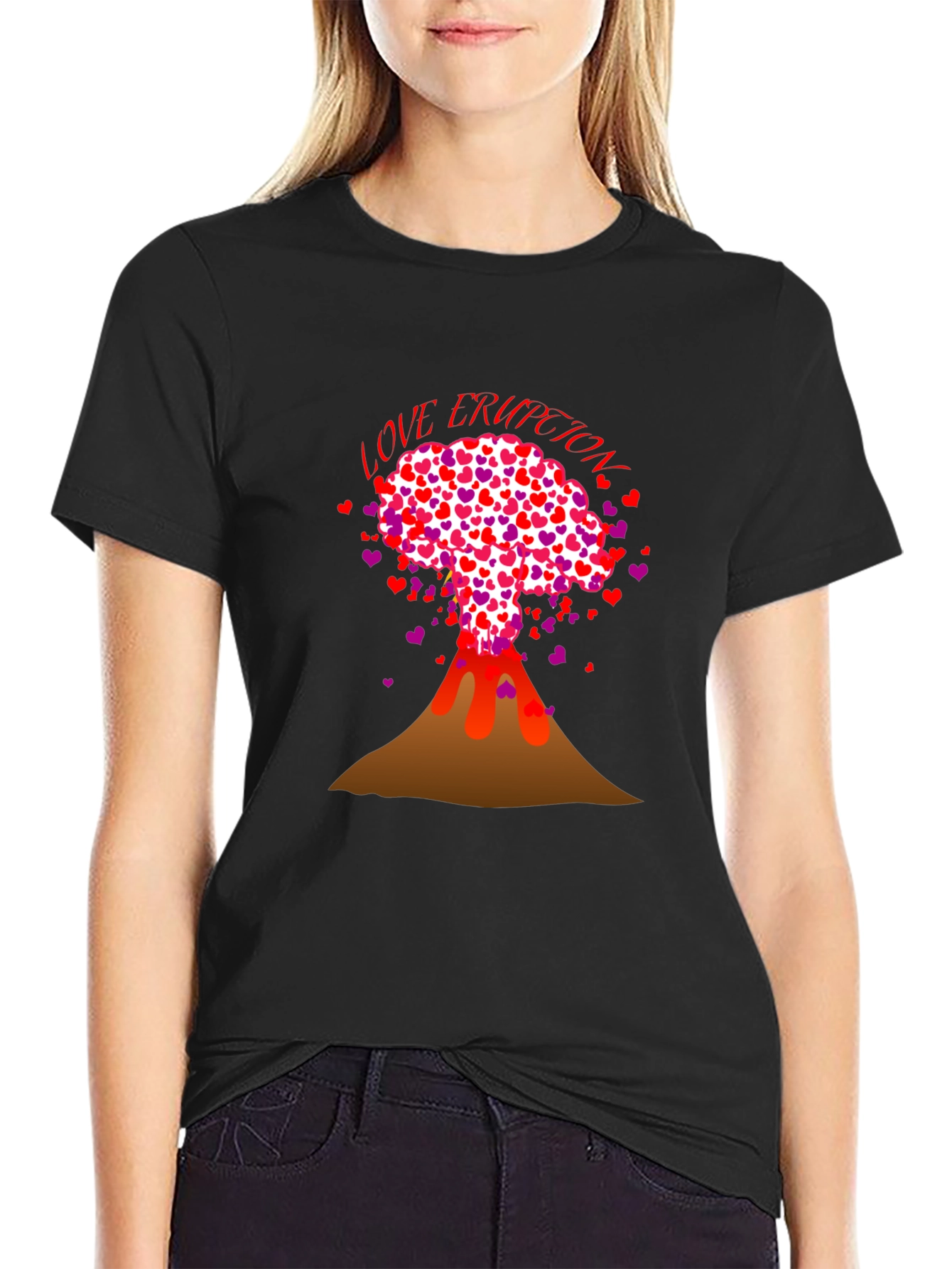 Love Eruption Graphic Tee - Valentines Day Volcano Shirt