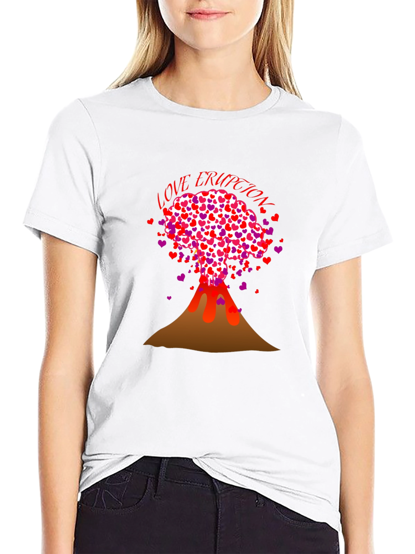 Love Eruption Graphic Tee - Valentines Day Volcano Shirt