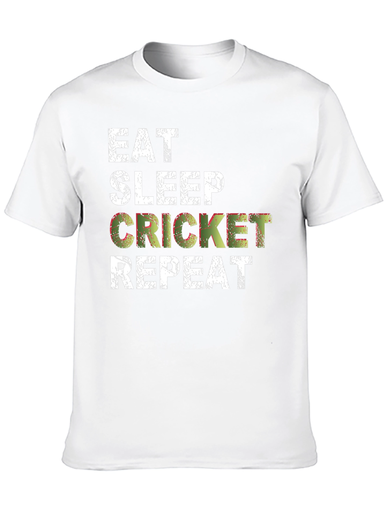 Eat Sleep Cricket Repeat T-Shirt Black Cotton Casual Tee