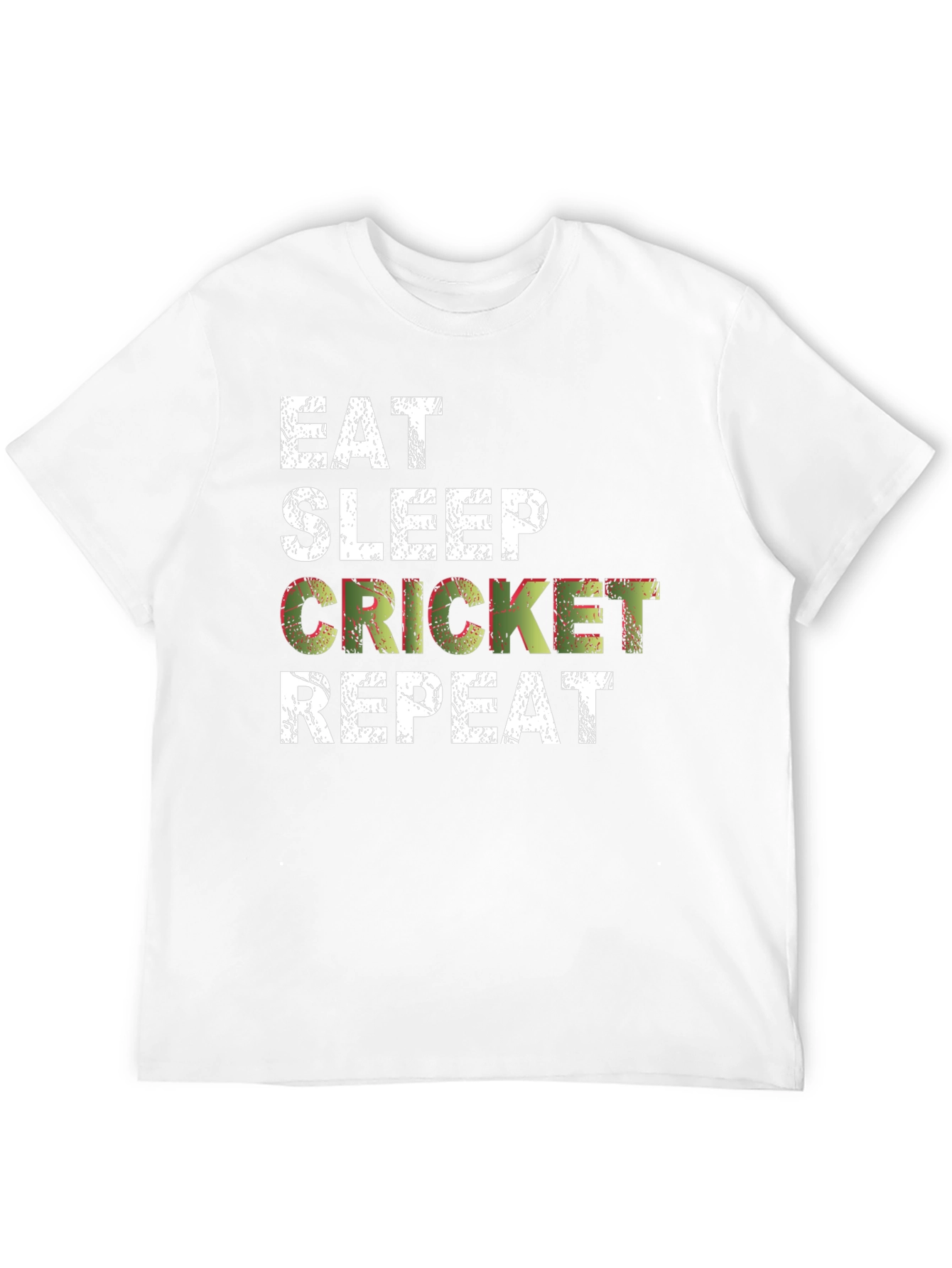 Eat Sleep Cricket Repeat T-Shirt Black Cotton Casual Tee