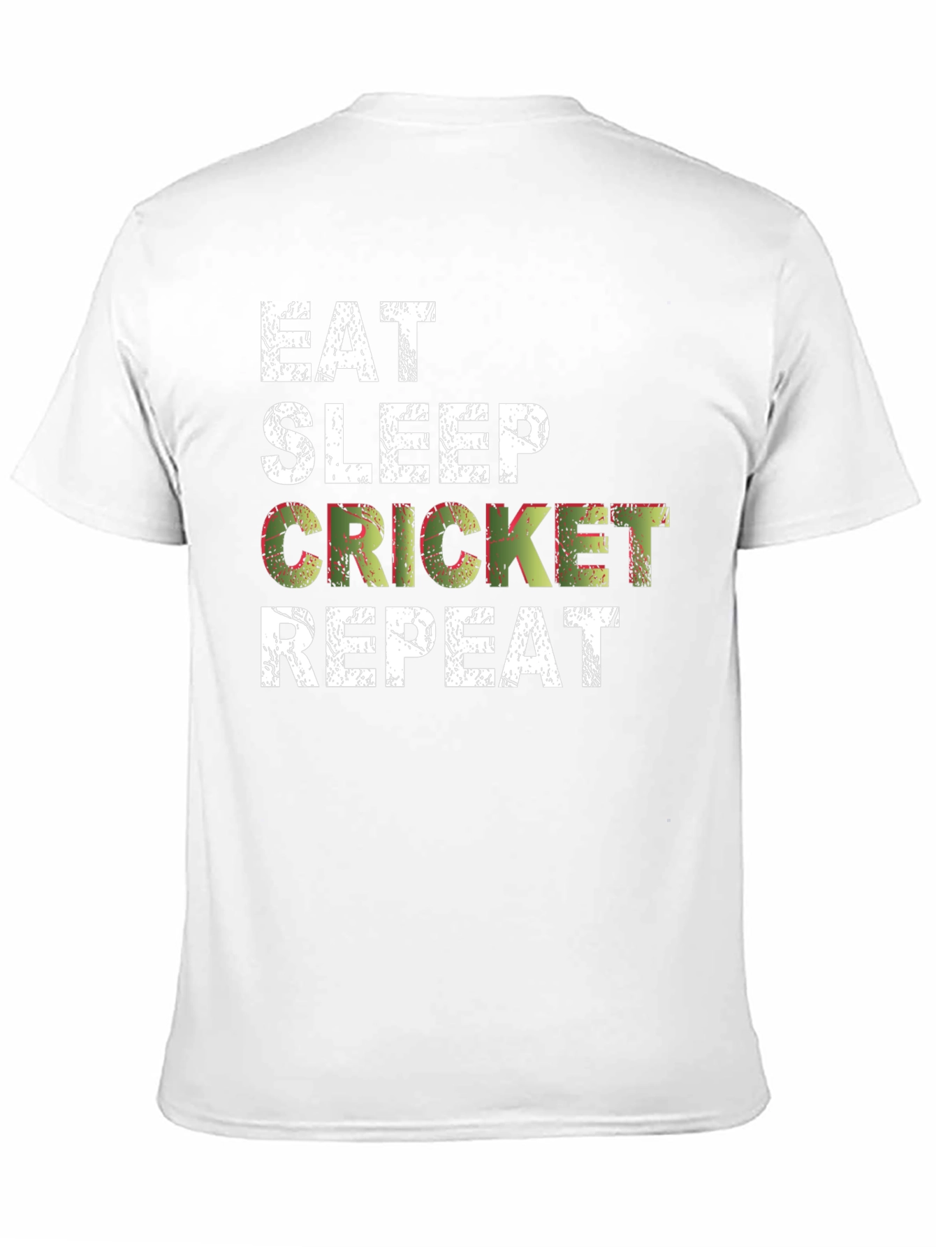 Eat Sleep Cricket Repeat T-Shirt Black Cotton Casual Tee