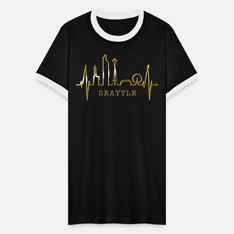 Seattle Skyline Heartbeat US Silhouette Heart Love