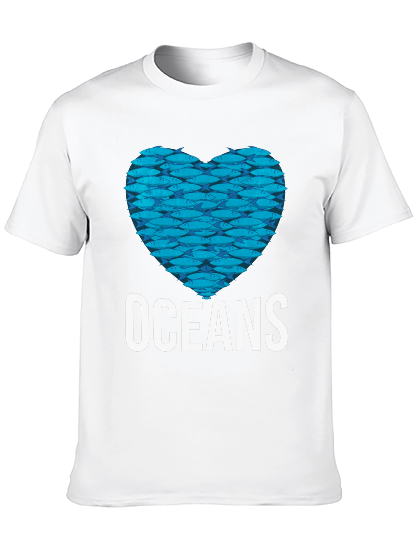 Oceans Heart Fish Graphic Black T-Shirt