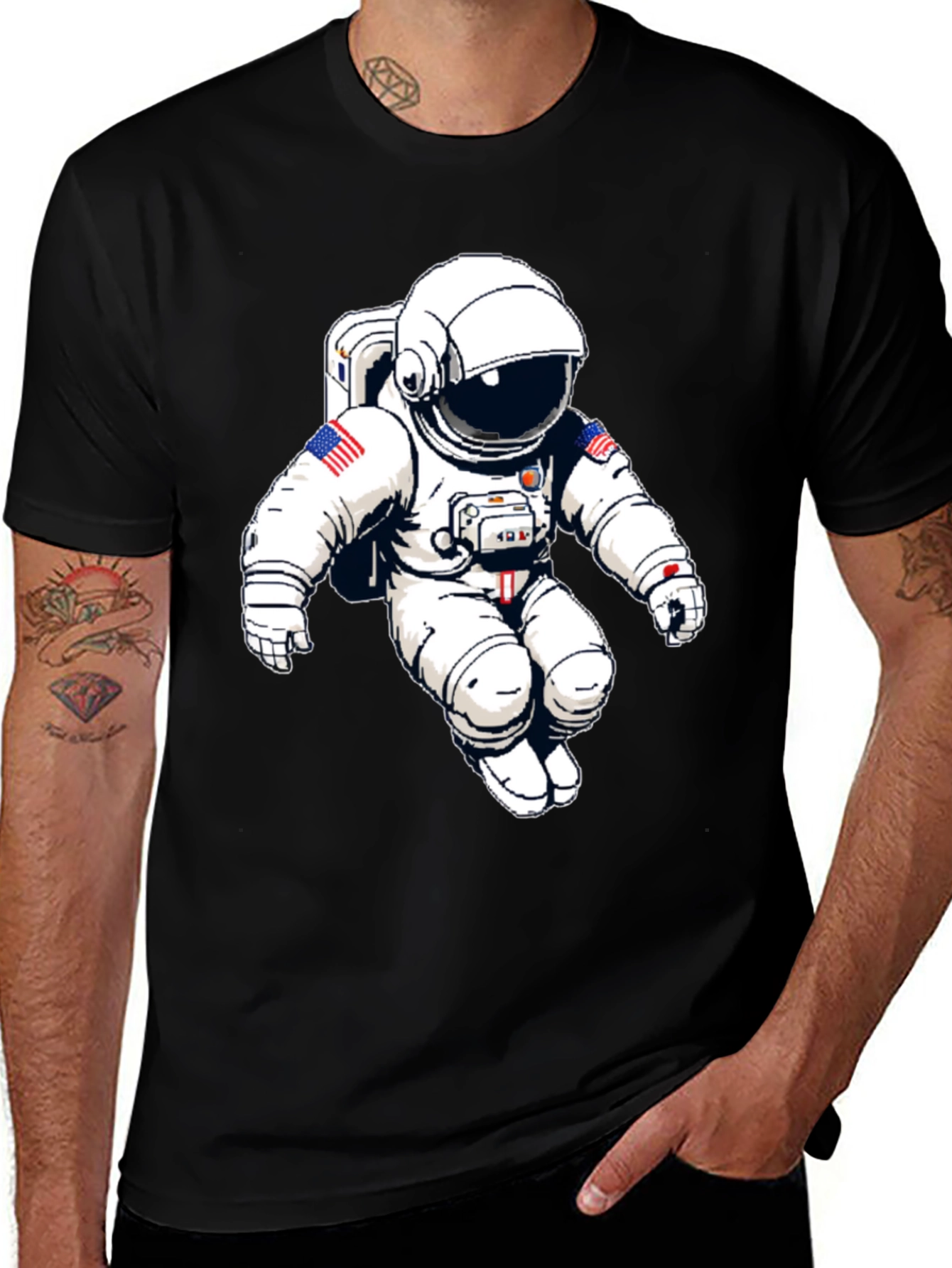 Astronaut Graphic Tee - Bold Black T-Shirt