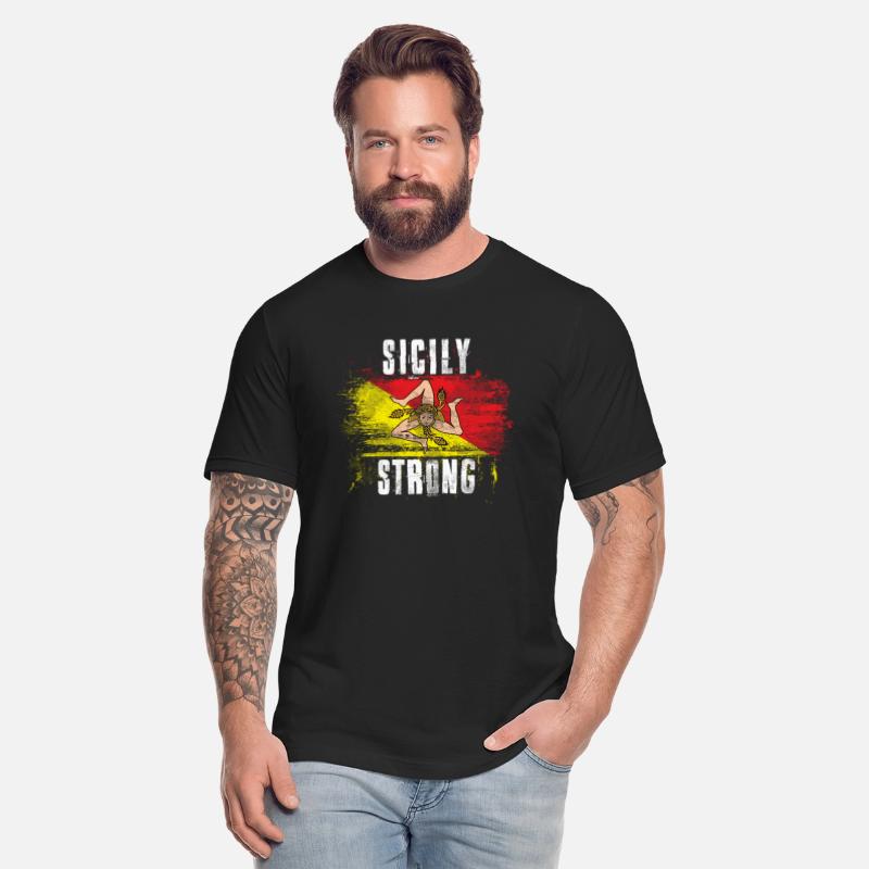Sicily Strong Distressed Graffiti Flag