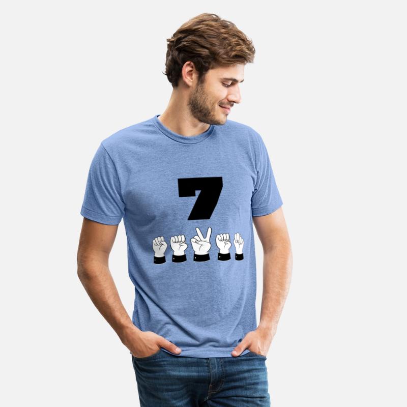 Sign Language ASL Number 7 - Age Lucky Seven