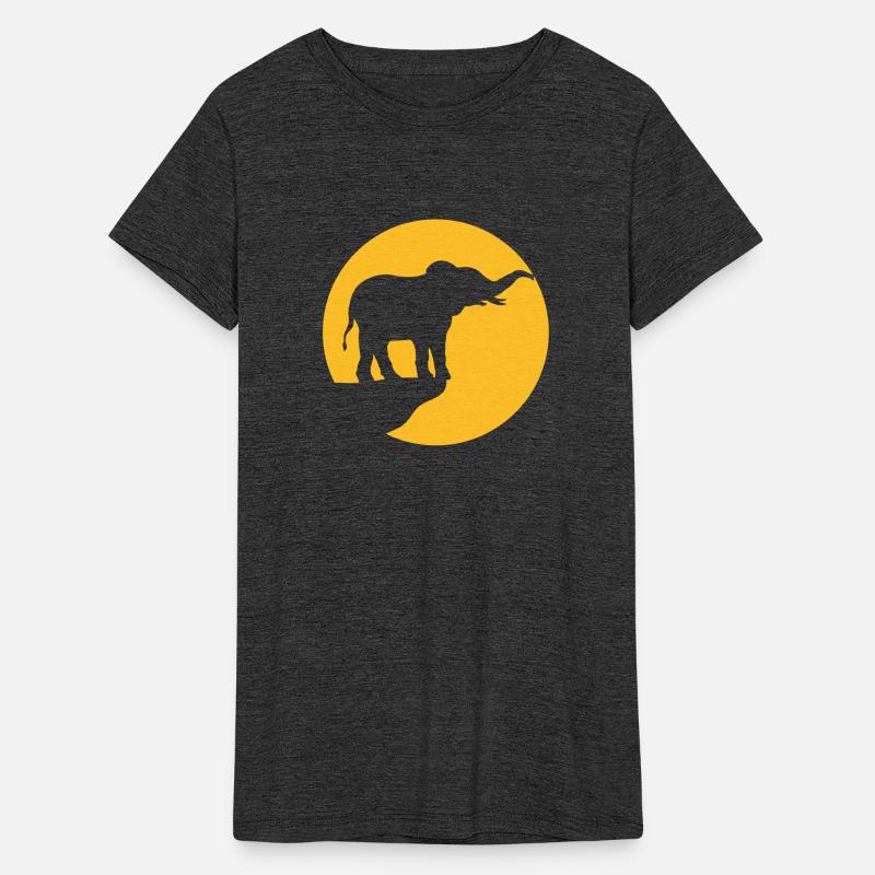 silhouette cliff moon elephant