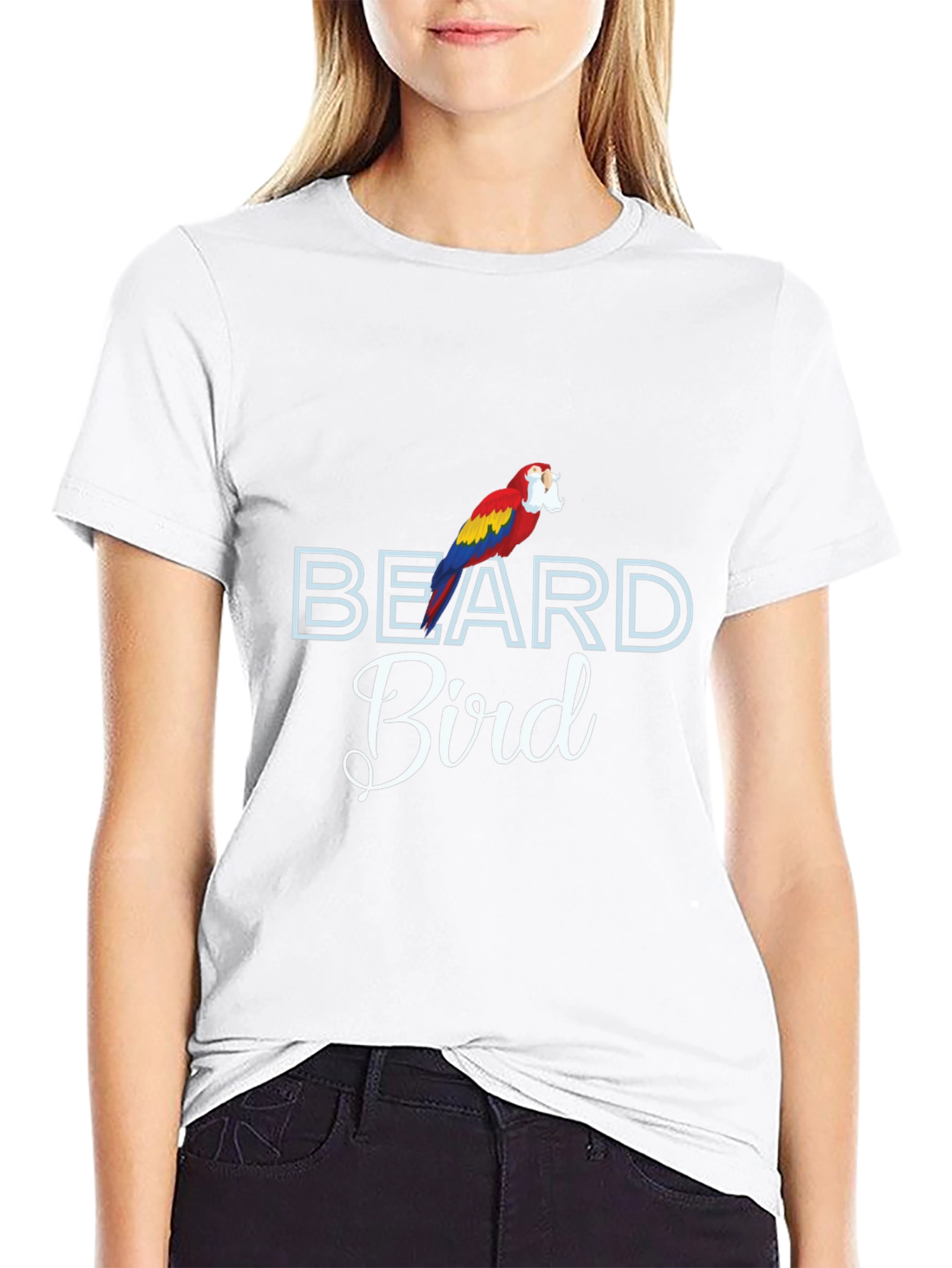 Beard Bird T-Shirt Funny Parrot Tee