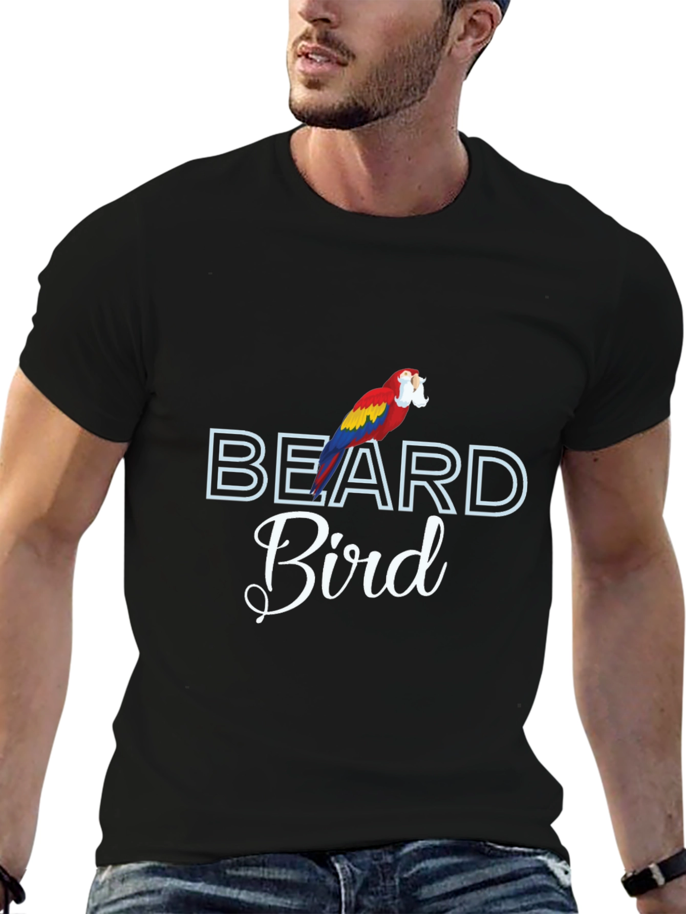 Beard Bird T-Shirt Funny Parrot Tee