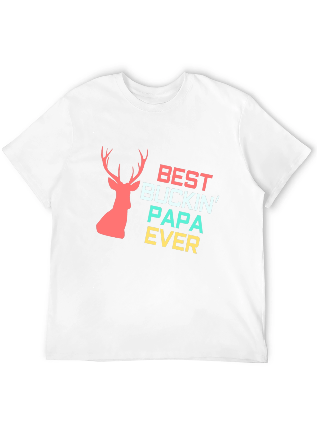 Best Buckin Papa Ever Black Graphic Tee