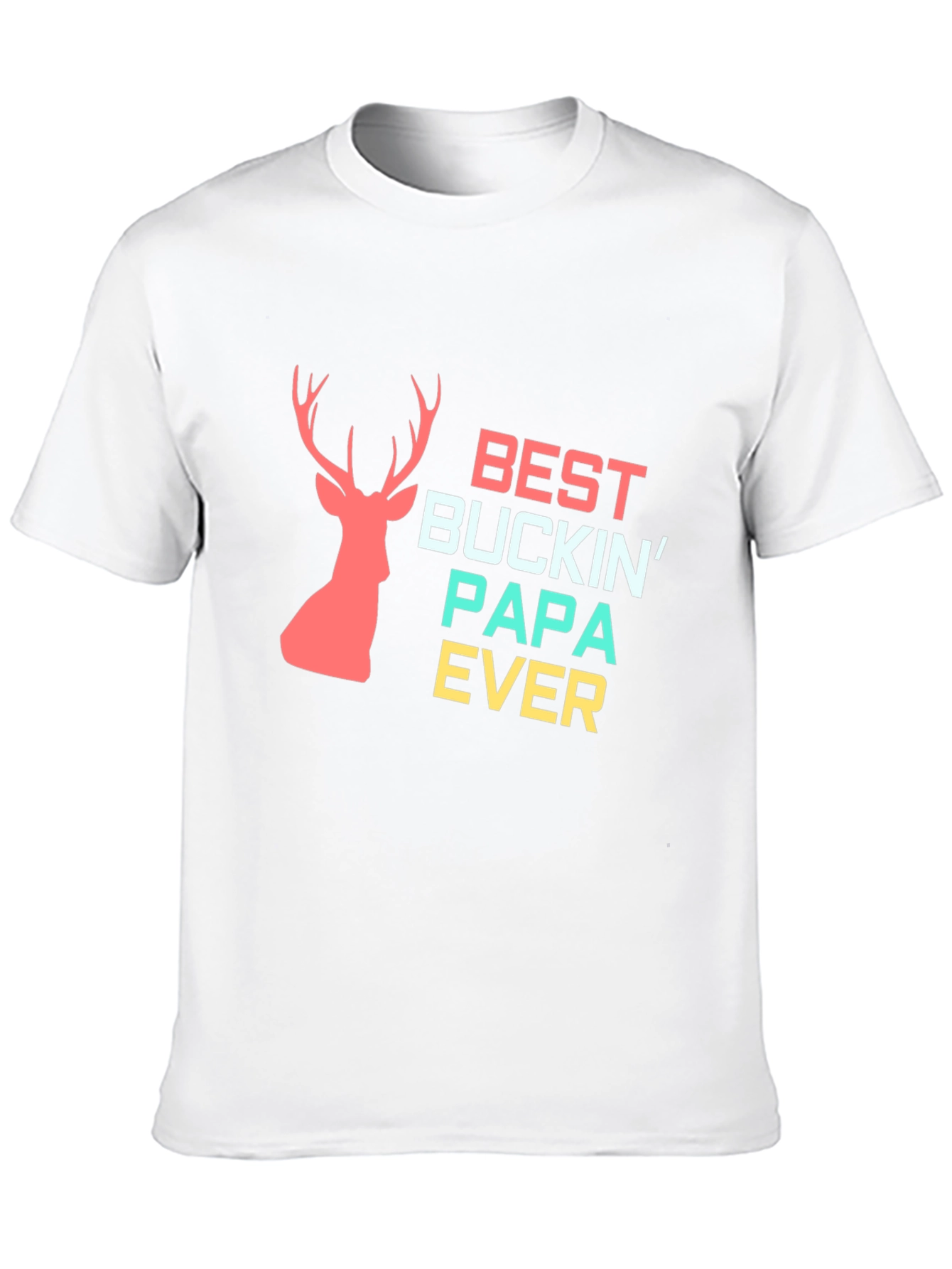 Best Buckin Papa Ever Black Graphic Tee