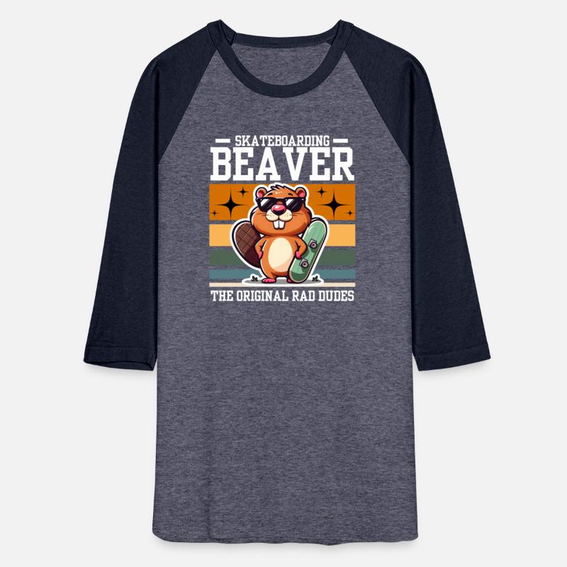 Skateboarding beaver the original rad dudes tshirt