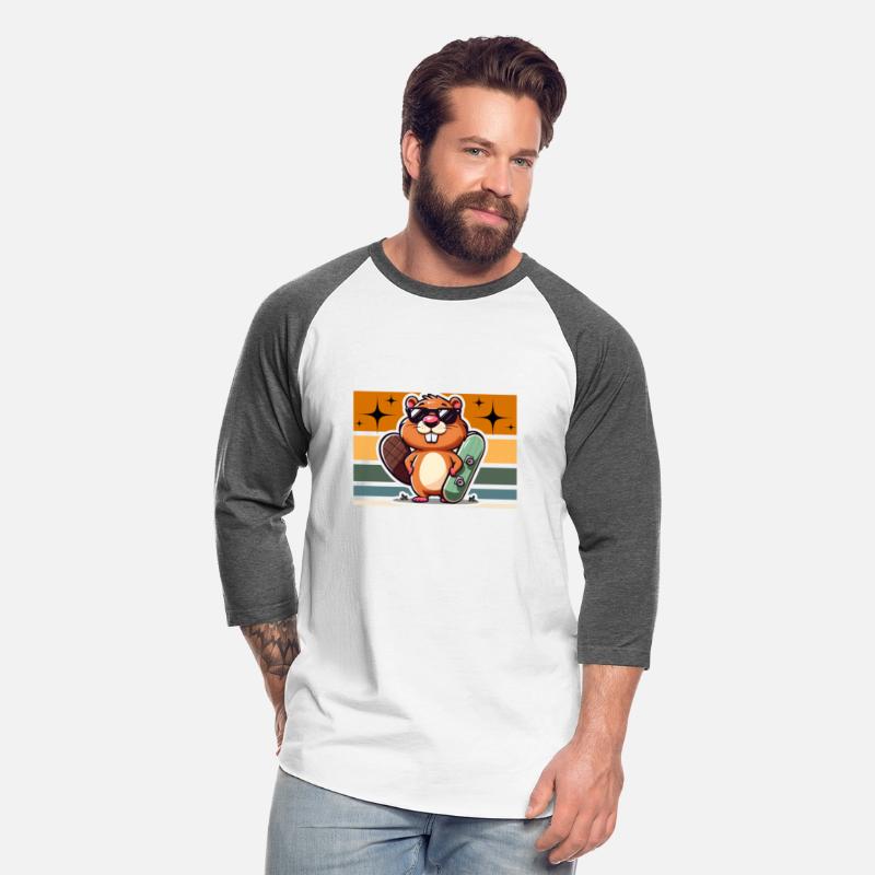 Skateboarding beaver the original rad dudes tshirt