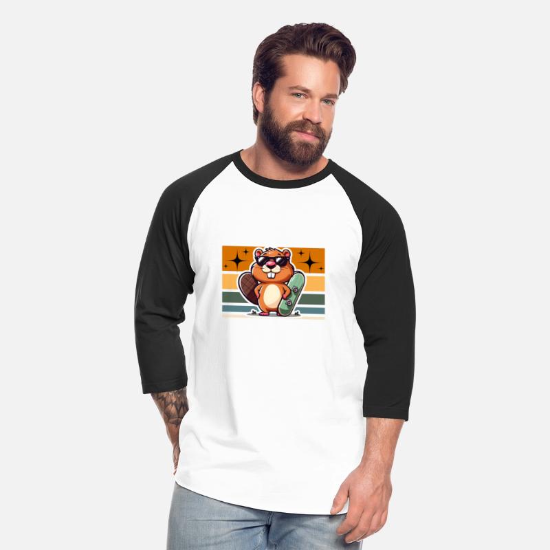 Skateboarding beaver the original rad dudes tshirt