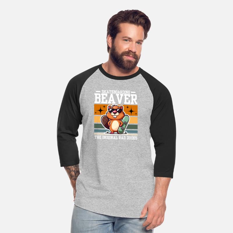 Skateboarding beaver the original rad dudes tshirt