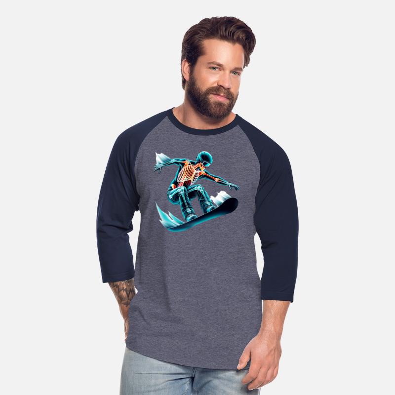 Skeleton Snowboarder Thrills in Motion