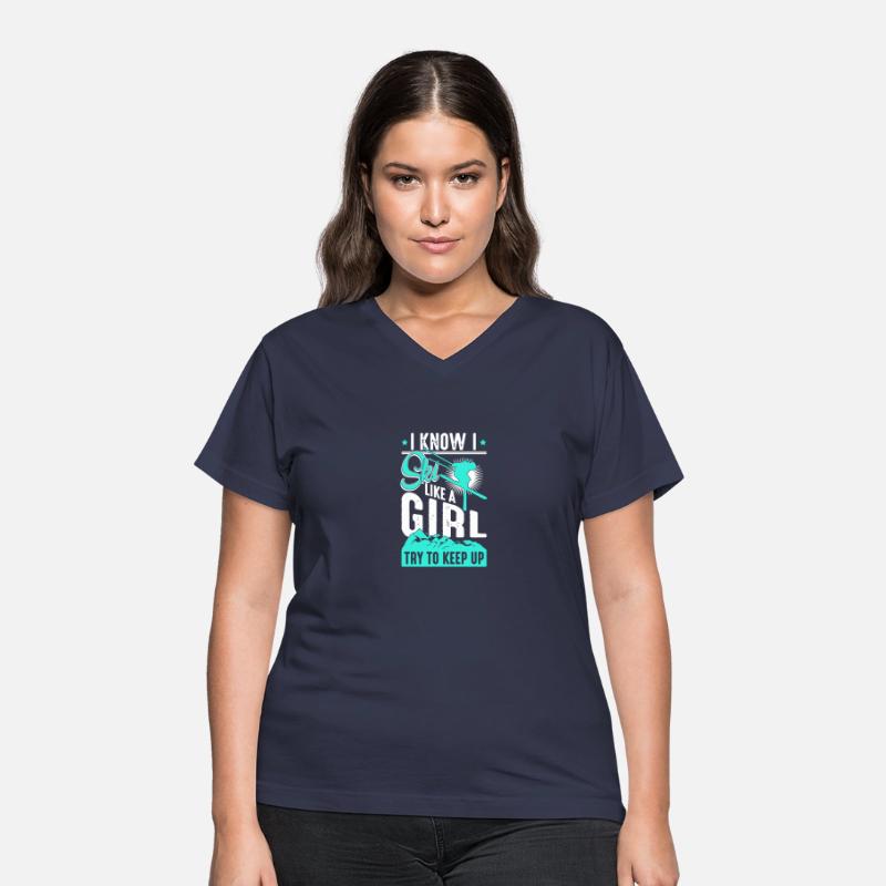 Ski like a Girl Retro Vintage Snow Skiing Winter