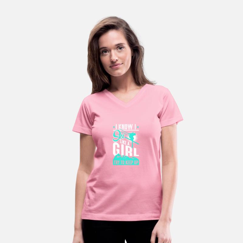 Ski like a Girl Retro Vintage Snow Skiing Winter