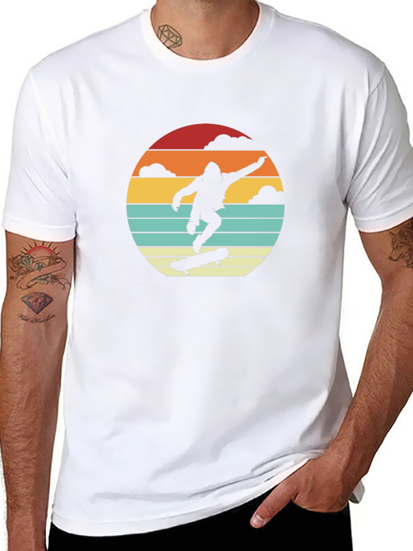 Skateboarding Silhouette Graphic Tee
