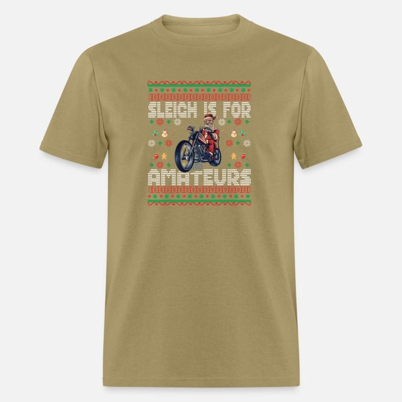 Sleigh Is For Amateurs Santa On A Motorcycle Ugly