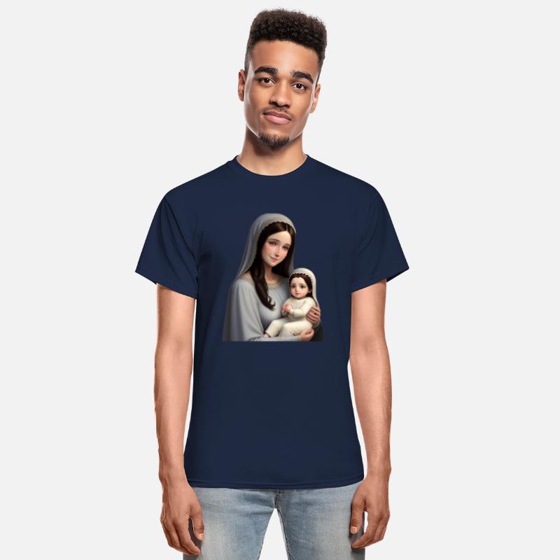 Smiling Mother Mary with Baby Jesus