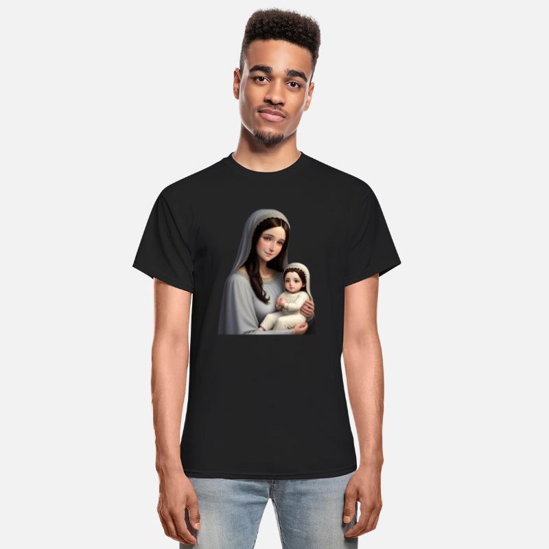 Smiling Mother Mary with Baby Jesus