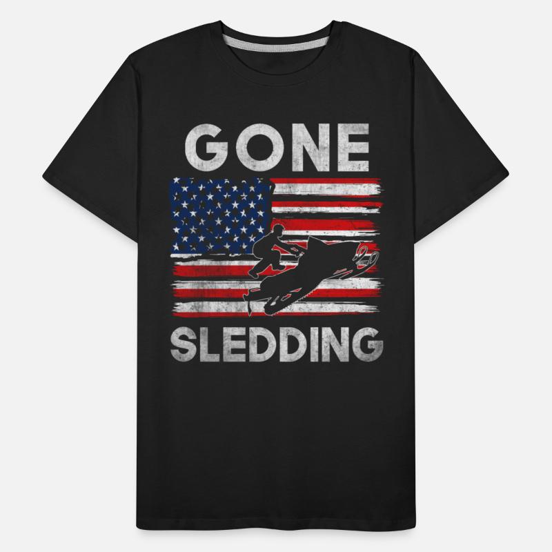 Snowmobile USA Flag Snowmobiling