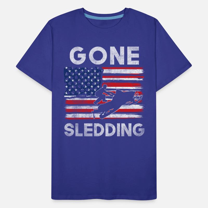 Snowmobile USA Flag Snowmobiling