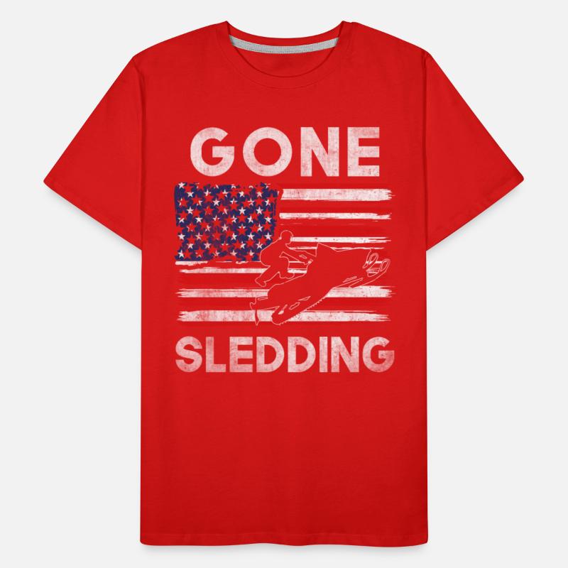Snowmobile USA Flag Snowmobiling