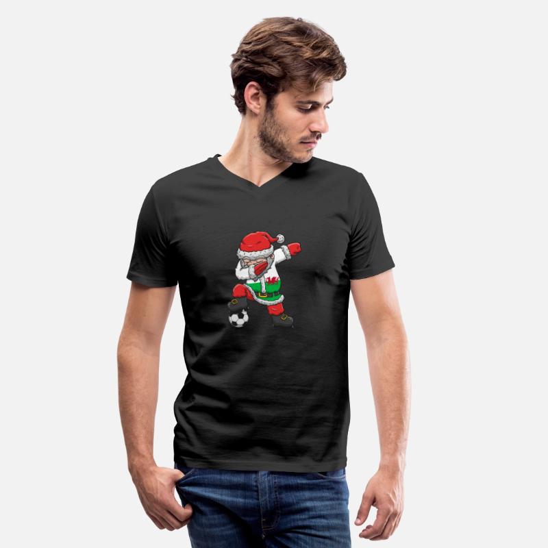 Soccer Boy Dabbing Santa Christmas Jersey Wales